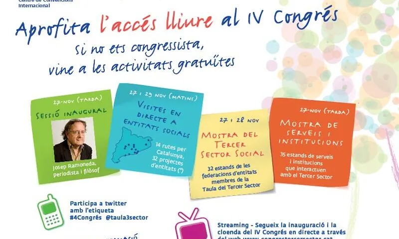 Propostes gratuïtes del IV Congrés del Tercer Sector.