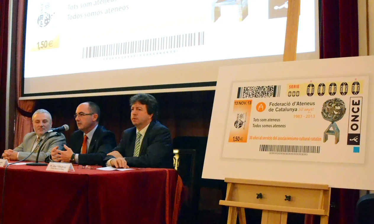 Moment de la presentació del Cupó al Reial Cercle Artístic de Barcelona