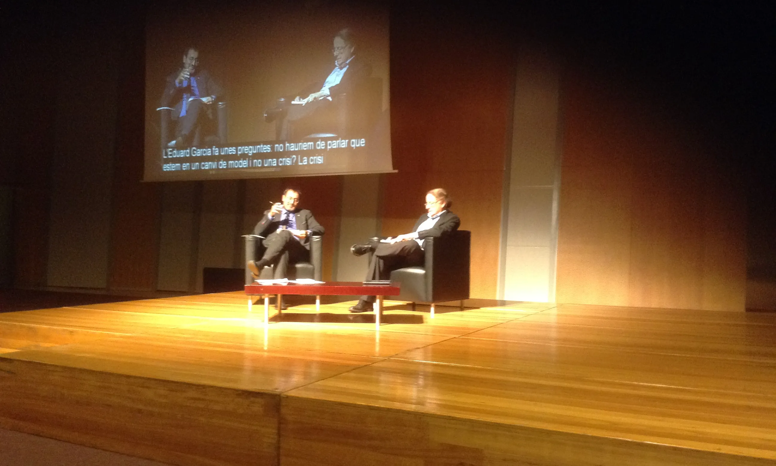 Josep Ramoneda i Xavier Graset en un moment de la Conferència