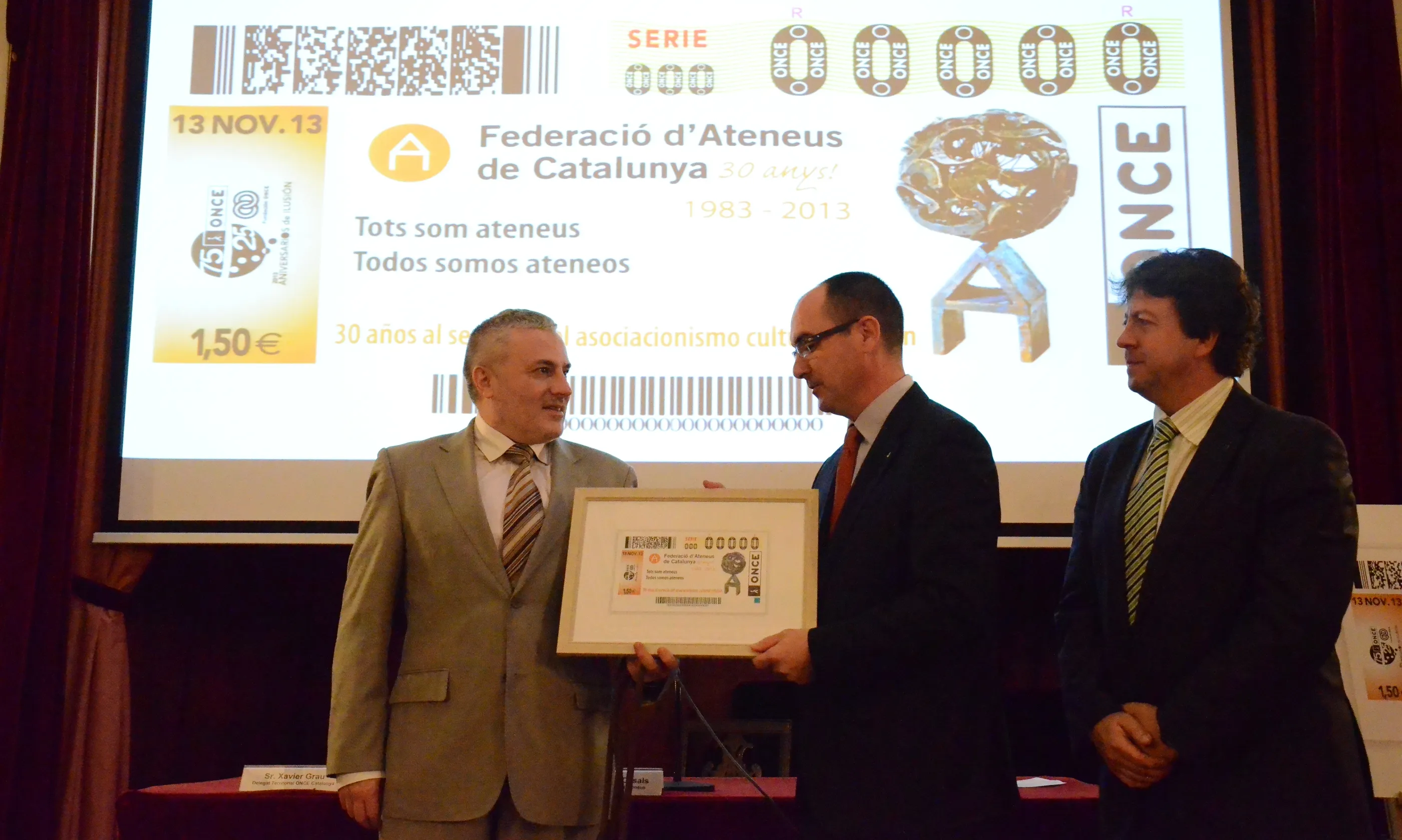 Imatge de la presentació del Cupó commemoratiu