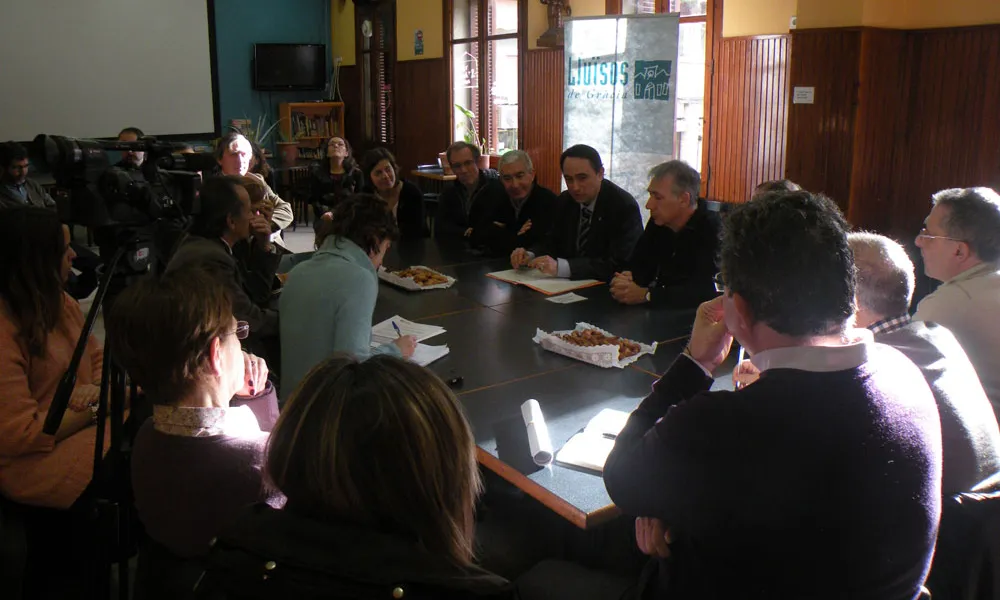 Roda de premsa a Lluïsos de Gràcia, subvencions de l'ICUB