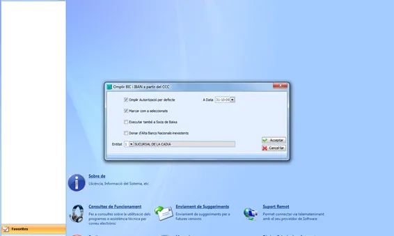 Imatge del programa de Gestió de Socis