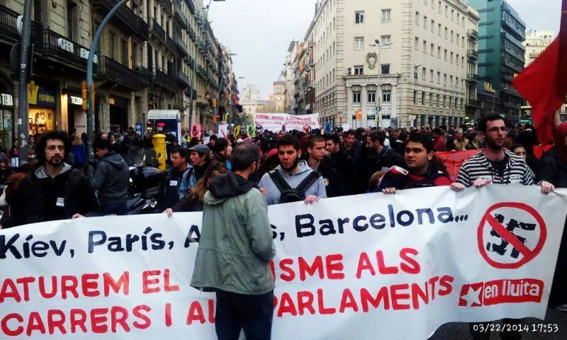 Manifestació en suport als moviments socials de Kíev, a Barcelona