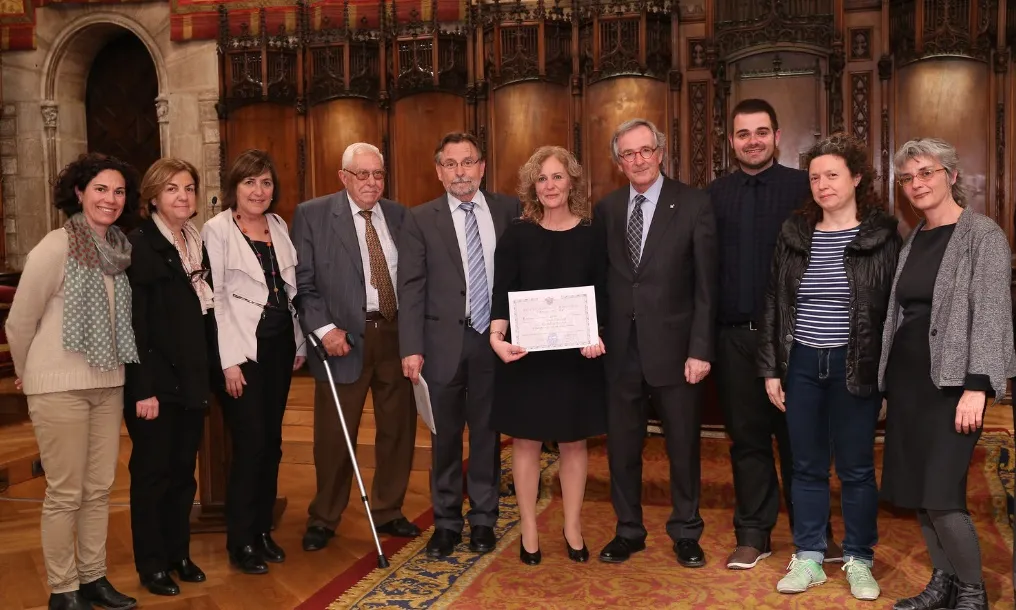 Els representants de Mediona amb l'alcalde Trias