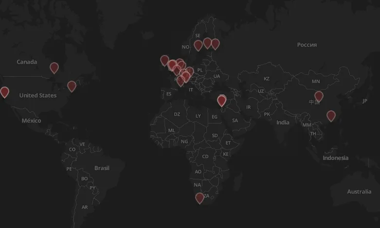 Mapa del comerç internacional de tecnologies de vigilància. Font: CAUSE