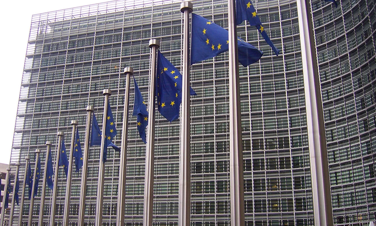 Banderes europees davant la Comissió. Font: Vikipèdia