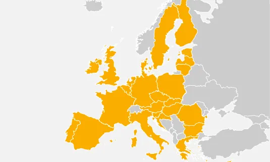 Mapa d'Europa. Font: web de l'Europa 2020