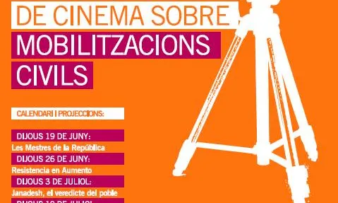 Cartell del 5è Cicle de Cinema a la Fresca sobre Mobilitzacions Civils