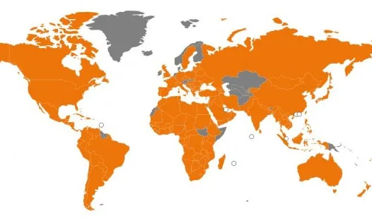 Mapa del món. Font: ITUC CSI IGB