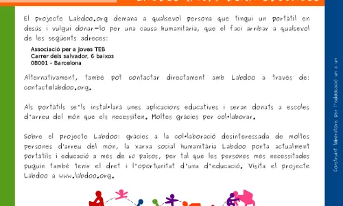 Labdoo ha elaborat una campanya per recaptar portàtils