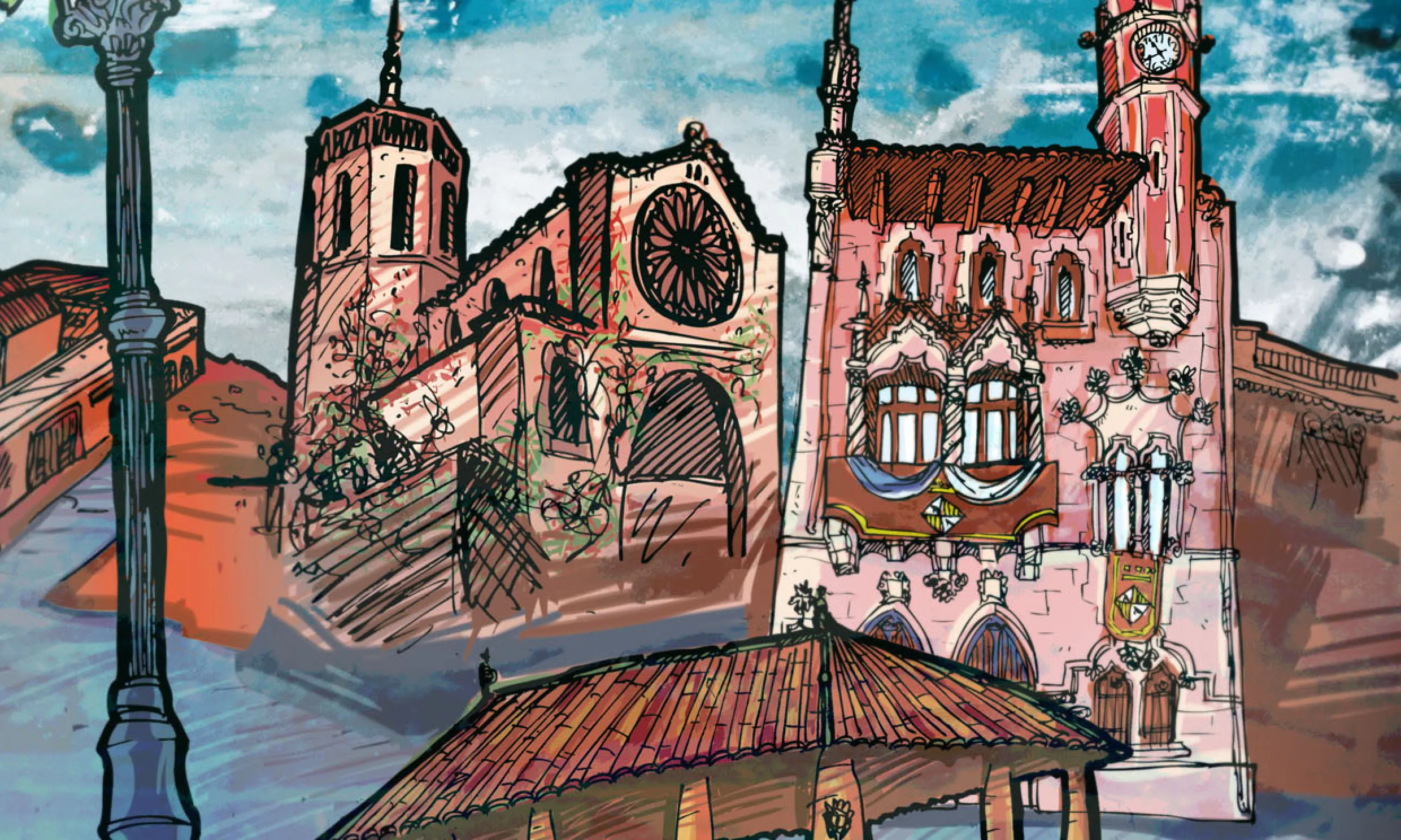 Un dels dibuixos d'"Una història granollerina". Il·lustració: Pau Farell