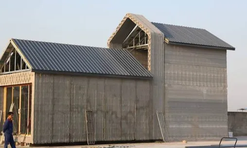 La casa construïda amb impressores 3D.