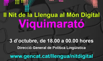 Cartell de la II Nit de la Llengua al Món Digital. Font: gencat.cat