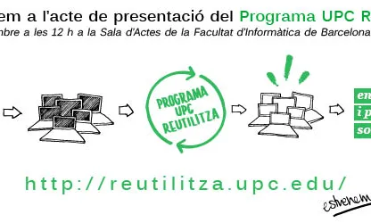 Cartell d'invitació a l'acte de presentació 30 de setembre UPC Reutilitza