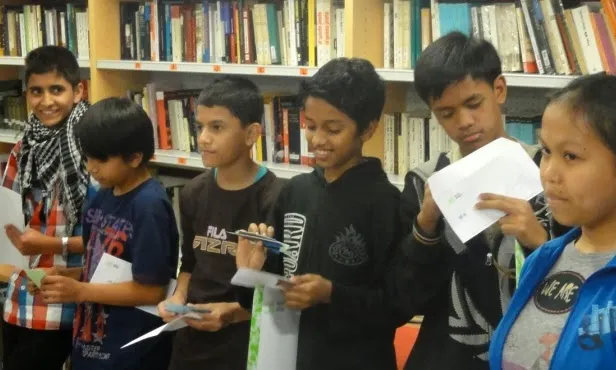 Grup d'infants participants en el Projecte Rossinyol