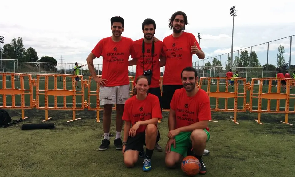 Pau Berbel, a baix a la dreta, al triangular de futbol entre la FAS, el SAF i Can Brians
