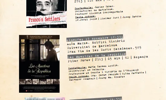 Cartell del cicle “Solidaritat, Cinema i Memòria” a la UB