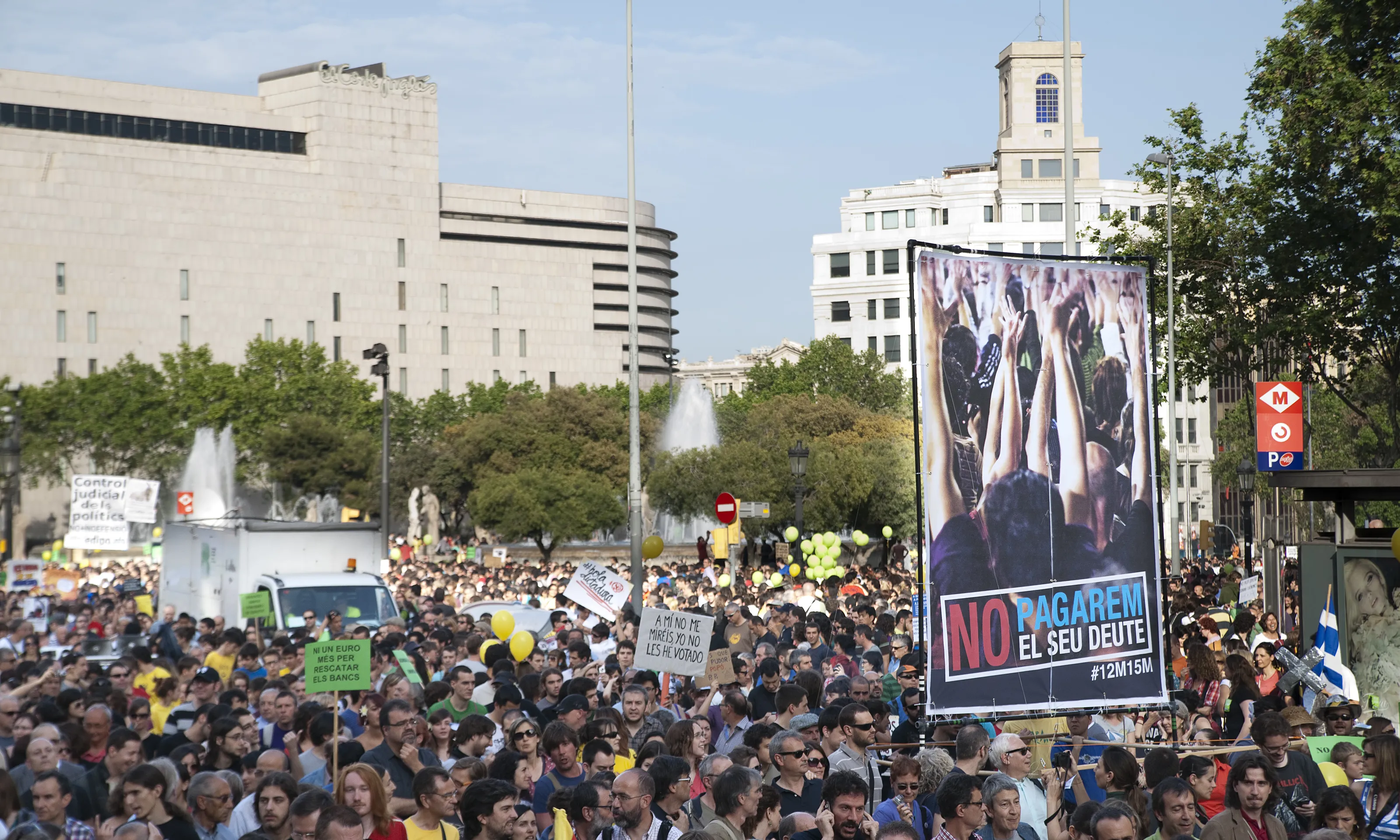 Una de les manifestacions del moviment 15M a Barcelona