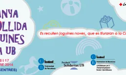 Cartell de la recollida de joguines a la UB