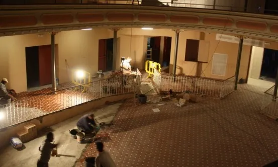 Estat del pati de butaques durant les obres de remodelació de l'espai