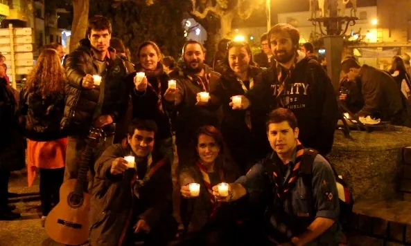 L'equip coordinador de la Llum de la Pau, format per MEG, Maristes i La Salle.