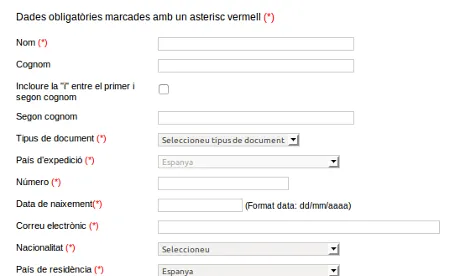 Per demanar el certificat s'ha d'omplir un formulari