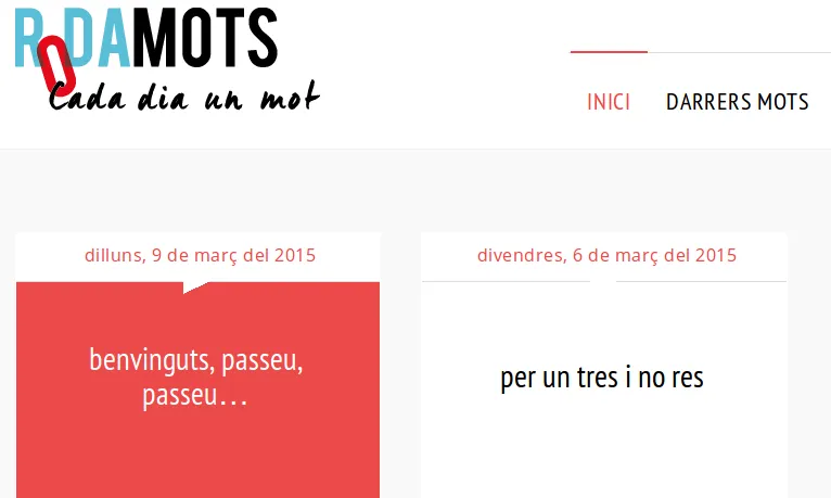 Captura de pantalla de la nova plana web de RodaMots