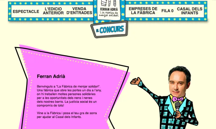 Imatge Ferran Adrià. Font: web La Fabrica de menjar solidari