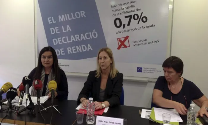 Roda de premsa 0,7% IRPF. Font: web Taula Tercer Sector de Catalunya