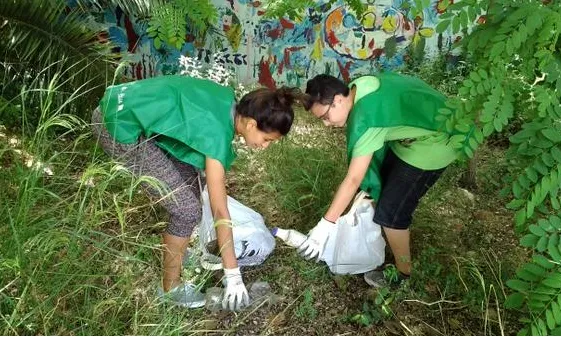 Persones realitzant voluntariat ambiental.         Font: USEE INS PdGirona