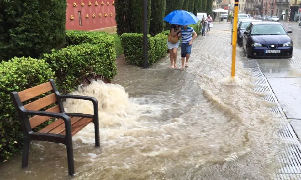 Inundació a Figueres. Foto: Direcció General de Protecció Civil de la Generalitat.