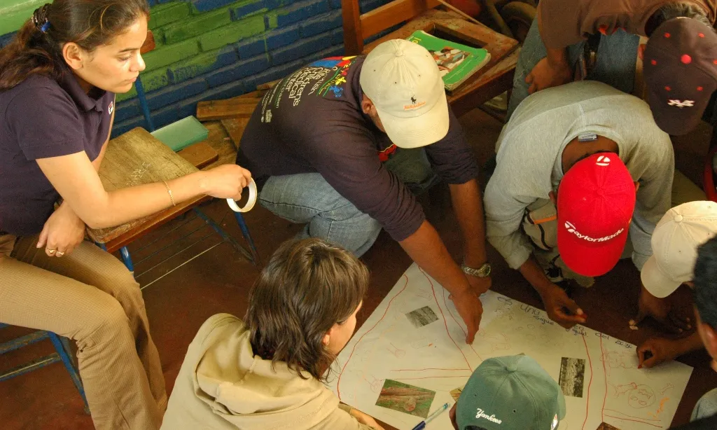 Taller amb joves en el marc d'un projecte de cooperació finançat pel Fons de Solidaritat (Font: FAS)