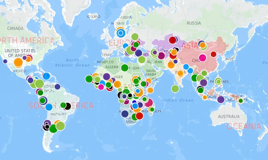 Un mapa digital mostra els projectes TIC d'UNICEF