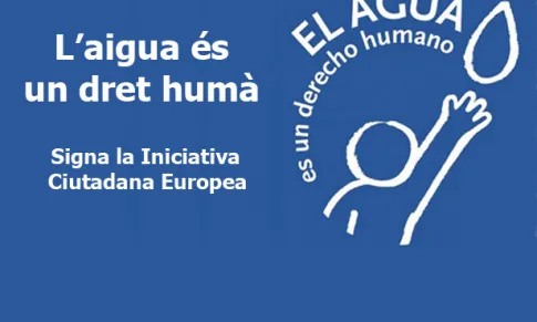 Cartell "L'aigua és un dret humà" (Font: ICE per l'aigua)