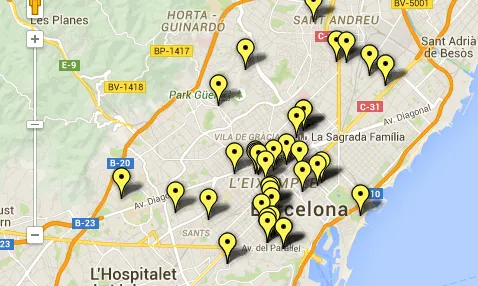 Mapa del Park(ing) Day 2015
