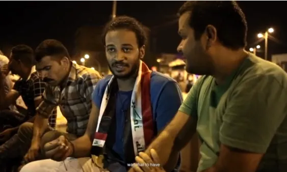 Fotograma del vídeo sobre les manifestacions a l'Iraq