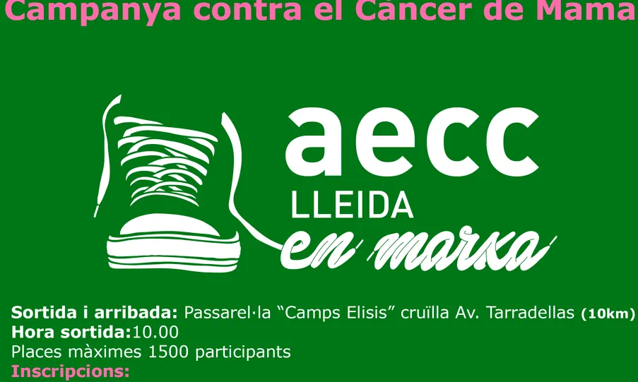 La caminada tindrà lloc el proper 18 d'octubre a les 10.00 hores. Font: Aecc Lleida
