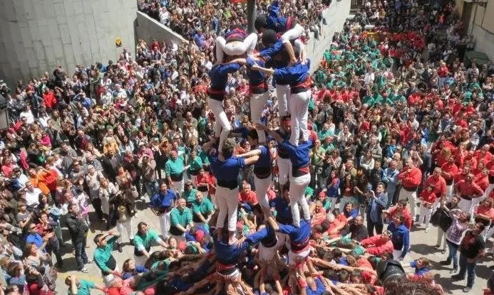 Els castellers de Berga.  Font: castells.festadirecte.cat