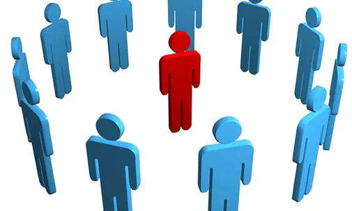 Representació d'un grup de persones al voltant d'una altra. Font: web euskalit.net