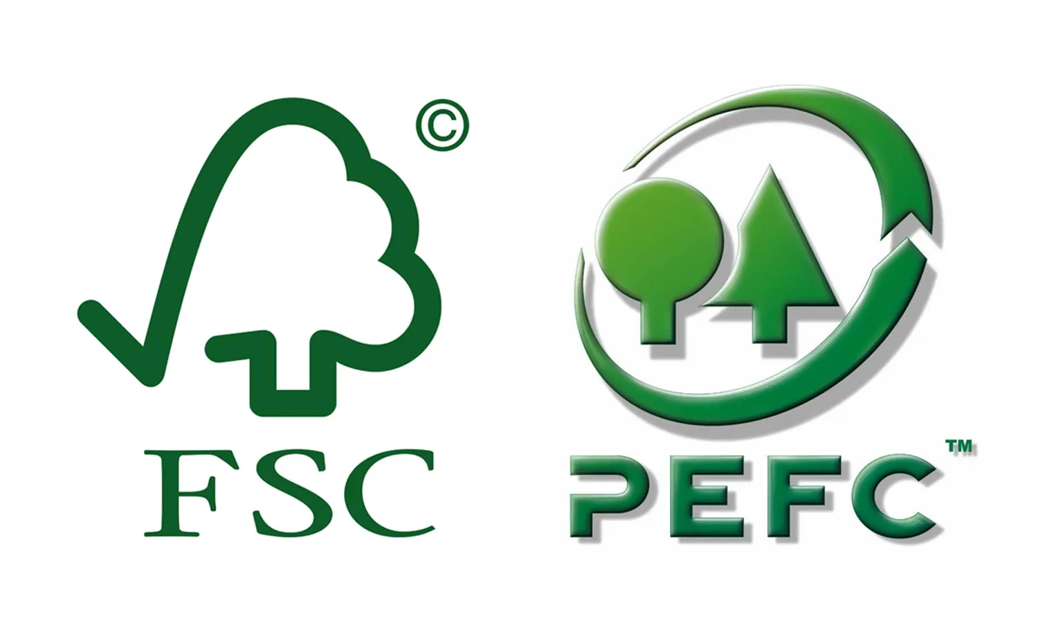Logotips del Consell del Maneig Forestal i de la Certificació Forestal Paneuropea