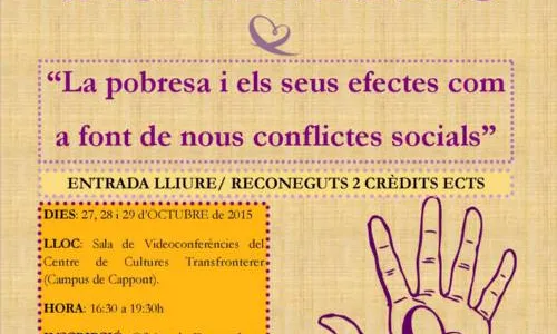 Cartell del VII Campus per la Pau a la UdL. El Campus per la Pau se celebra cada dos anys i es focalitza, en cada ocasió, en un tema diferent. El del passat octubre va ser la setena edició, quarta a Lleida.