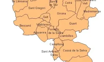 Mapa de la Comarca del Gironès (Font. Consell Comarcal del Gironès)