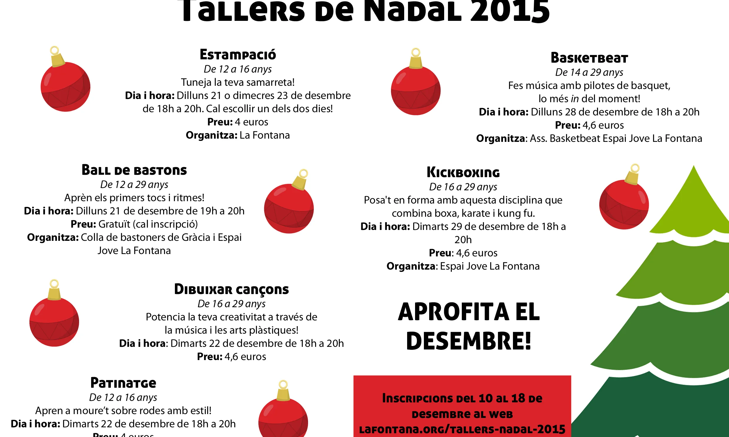 Tallers de Nadal a l'Espai Jove La Fontana (Font: La Fontana) 