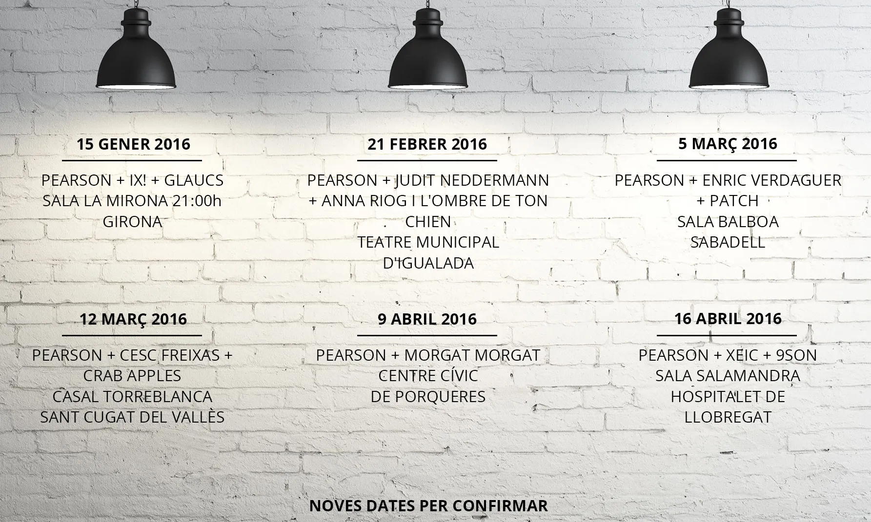 Calendari de concerts.