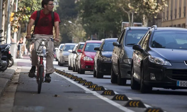 Un dels carrils bici de Barcelona. Font: El Periódico