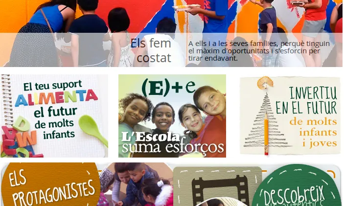Mosaic d'imatges al web de l'entitat