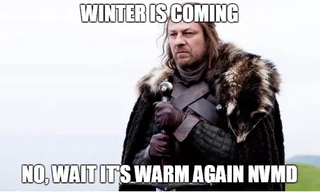 "Winter is coming" és l'emblemàtica frase que dóna títol al primer capítol de la sèrie, i que és pariodiada en la campanya (imatge:greenpeace)