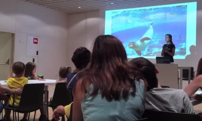 Divulgació sobre els animals marins a nens  i nens (imatge:Animal Latitude)