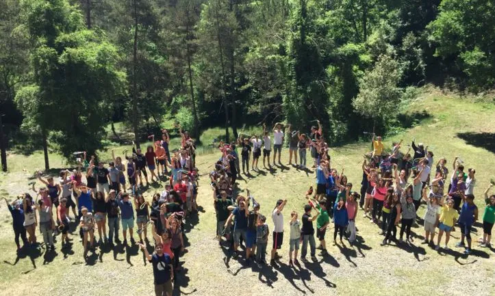 Escoltes Catalans durant un campament.