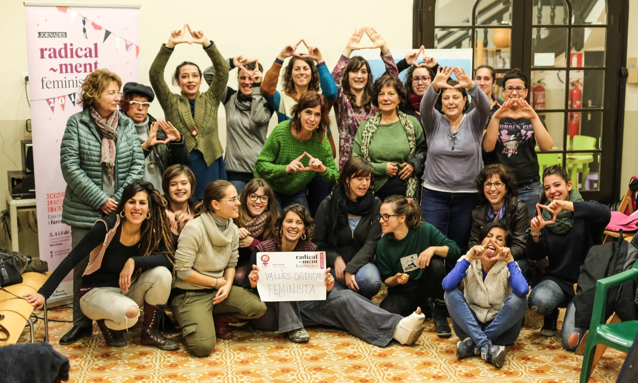 Photocall en suport a les Jornades Radicalment Feministes 2016.